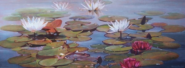 "Frog Heaven", Oil, 18x48 - SOLD