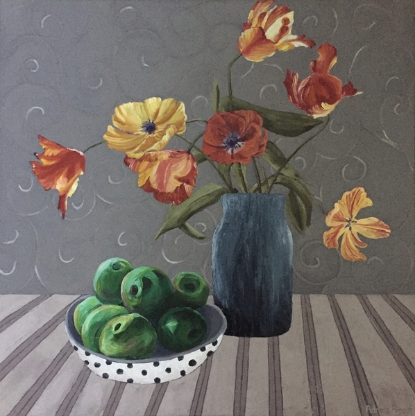 Lightning Bouquet Revisited, 30x30, $450 email arty.adri@live.com