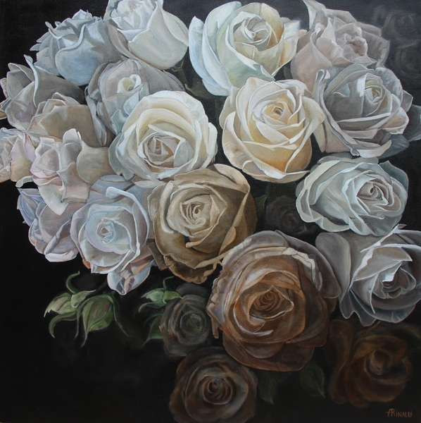 Moody Blooms, Oil, 36x36 SOLD