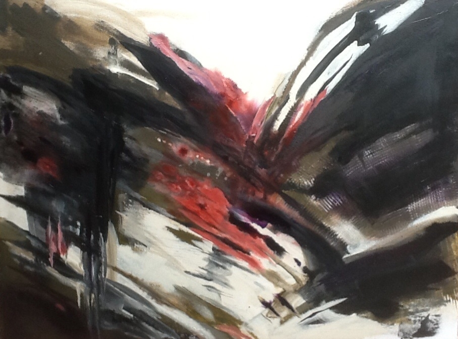 Waterfall, acrylic, 36x48, SOLD
