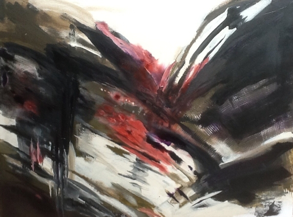 Waterfall, acrylic, 36x48, SOLD